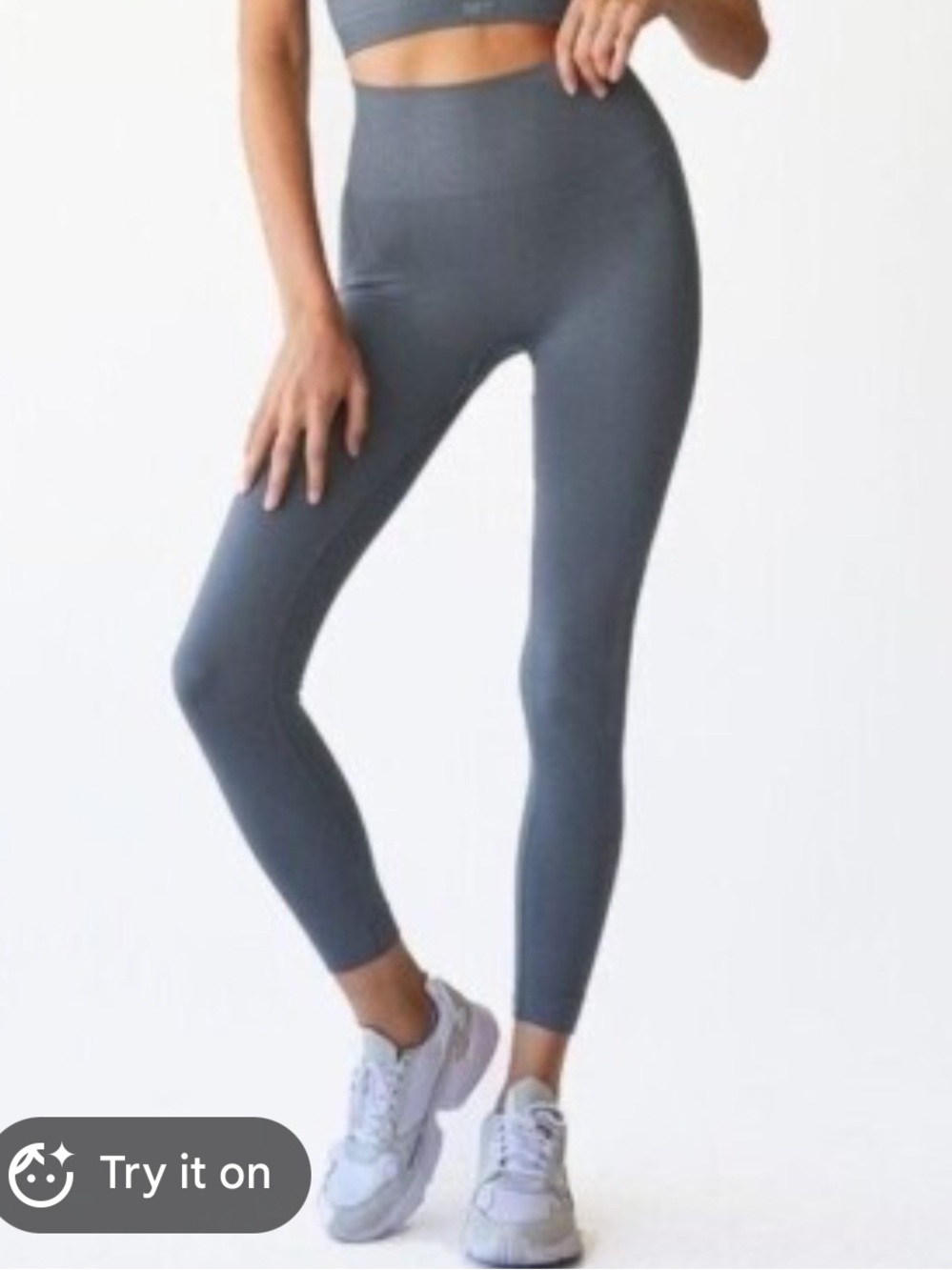 SET Active Slate Blue High-Waist Seamless Leggings